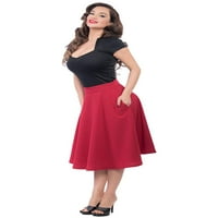 Stalna odjeća Ženski džep zaprepasti visoko struk suknje crvene s
