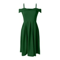 Beppter Plus Veličina haljina od pune boje haljina visokog struka Ženski jednostavan izvrsni dizajn