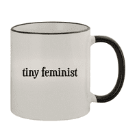 TINY FEMINIST - 11oz ručka u boji i ručica za kafu Rim, crna