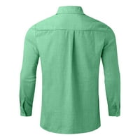 Muška modna bluza Vrhund Okrenite košulju ogrlicu Muška u Casualseu Jesen Solid Bool Pocket majica Lapl