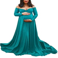 Amiliee ženske materinske haljine za trudničku haljinu s dugim rukavima za tuširanje za bebe