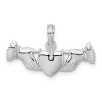 Carat u Karatsu sterling srebrna polirana završna obrada srca šarm privjesak sa srebrnom užad ogrlicu