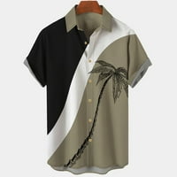 Pseurrlt ljetne muške majice rever kratki rukav Havajski muns ne print bluza za plažu M-4XL