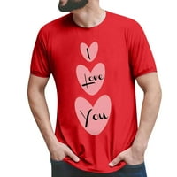 Ženske majice Love Heart tiskani O-izrez kratki rukav Valentinovos Dan znoje, Ležerne prilike Labavi