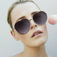 Sunčane naočale u obliku srca s futrolom, retro slatki metalni okvir žene djevojke Boja objektiva neosnovana