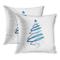Šareno apstraktno božićno drvce prekrasno slaviti slavlje hladne boje jastučnice za jastuk za jastuk set 2