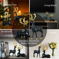 Božićne figurice - Sjedina sjedenje i stope figurine jelena za božićne ukrase, dnevni boravak, dom,