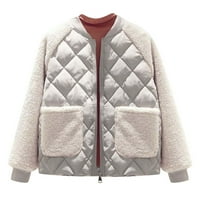 Jakna za majicu Ženski vrhovi za žene Modni kaput SPLICING Outerwear Pamučni jakni džep dugi rukav kaputi Zimski džemperi žene