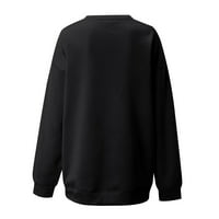 Trendy dukseri za ženske ženske ispisane labave bluze s dugim rukavima okrugli vrat casual pulover vrhovi