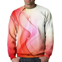 TOQOT FALL MUŠKA I VELIKA MUŠKA MUŠKARSTVO, Grafički 3D pulover Ležerne dukseve za posade za muškarce