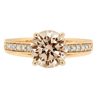 2.21ct okrugli šampanjac simulirani dijamant 14k žuti zlatni godišnjički angažman prsten veličine 9.5