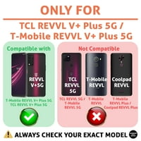 Oznaka tanka futrola kompatibilna za TCL Revvl V Plus 5G, T-Mobile Revvl V Plus + 5G, plavi bijeli mramorni