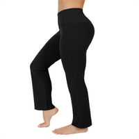 Yskkt Womens Classic Ravne noge Yoga Hlače High Struk vježbanje Radne pantalone XS-3XL
