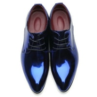 Santimon Muške plave Oxford cipele šiljaste cipele za prste obuće klasične formalne poslovne cipele