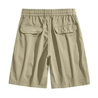 Muški teretni kratke hlače Multi džepovi Twill Cargo kratke hlače Elastični struk opušteno fit ljetni