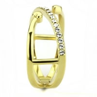 LUXE nakit dizajnira ženski 14K zlatni prsten od nehrđajućeg čelika sa kristalima - veličine