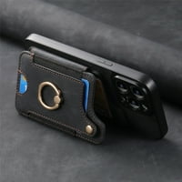 Torbica za novčanik za iPhone 12, držač prstena, retro Premium kožne držač kože [RFID Blokiranje] Kućište