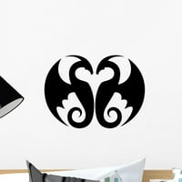 Crni zmajevi Zidni dekal Wallmonkeys Ogulja i palica Životinjska grafika WM502735