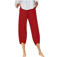 Moxiu Womens Capri hlače labave joge pantalone Pamuk Capris duksevi, žene plus veličine Sportske salone