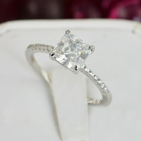 2.17ct Princess rez mladenkinjski zaručnički prsten Diamond Simulirani sterling srebrni godišnjica SKU: