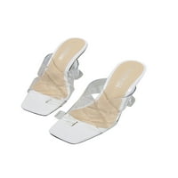 Avamo ženske sandale čiste visoke pete Sandale prozirne PVC ženske kvadratne otvorene nožne sigurnosne