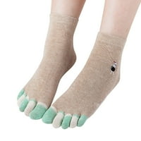 Žene Print Cat MULTICOLOR TOE čarape Pet prstiju Socks toplije pamučne smiješne čarape