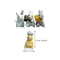Zečje figurine divljač Micro Party Figurine Bunny Resin Play Pretvara se bag za životinjsku punilo Goodie