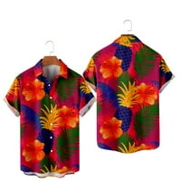 Ljetna crtana muška 3D cvjetna havajska majica, ljetna majica kratkih rukava, vintage prevelika odjeća
