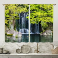 Goory Kuhinjske zavjese Luksuzni vodopad kratki panel Pomir CAFE Decor Prozor zavjese zeleni slojevi