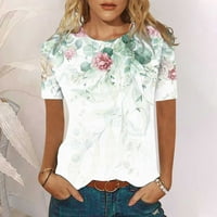 Ženske majice Okrugli vrat Majica kratkih rukava Tie-dye Butterfly ispisana bluza vrhova ljeto labavo Ležerne prilike Duksera