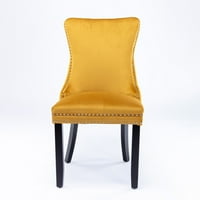 Stolica za trpezariju od 2, moderna baršunasta tapacirana stolica za tapaciranu stražnju nogavu naljepljivu