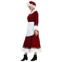 Žene gđa Santa Claus dugih rukava Cosplay kostim Božićna fantastična haljina odijela