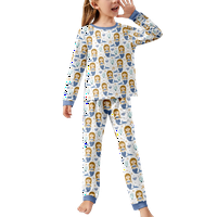 Kids pidžama set sirena Fantastično casual animacija Ispis noćnih majica s dugim rukavima za djevojčice