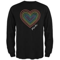 Pride Love Rainbow draguljastog kamena srca majica s dugim rukavima crna 3x-lg