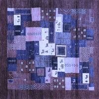 Ahgly Company u zatvorenom kvadratu Sažetak plave suvremene prostirke, 4 'kvadrat
