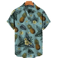 Muška modna bluza Top Tropic Style Print Hawaii Ljeto Okrenite košulju ogrlice Ležerne prilike za muške