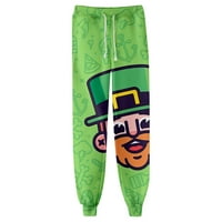 Modni unisni Ležerni dan Saint Patrickov dan tiskane odrasle jogger hlače zeleno m