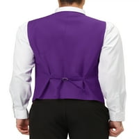 Lars Amadeus Muški Formalni prsluk V izrez Poslovni haljina odijelo sa džepovima