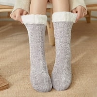 Čarape Žene Zimske pamučne čarape Čvrsta debljine kat s kliznim kat čarape tepihe