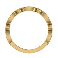 Slobodni krug i markej dizajner Milgrain okrugli dijamantski vjenčani trakit 0. CTW 14K zlato