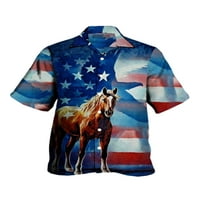 Welliumy Muške ljetne košulje kratki rukav na vrhu majica majica mekani bluza za odmor konj m