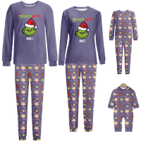 Porodica Podudaranje božićne pidžame Set Božićni tiskani dječji djeci-djeci-odrasli-kućni ljubimac 2-komadni