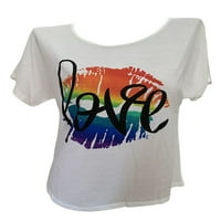 Ženske majice Bluze Love Heart Print Majica kratkih rukava Juniors Loose Casual Beach Tunic Top Tops