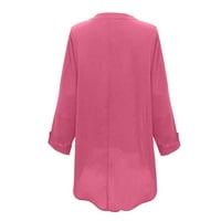 NSENDM Womens Bluzes Dression Plus size Ženska košulja dugih rukava Bluza Ležerne prilike TOP V CAT
