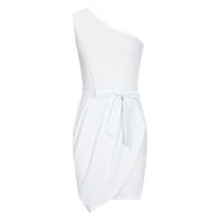 Ljetne haljine za žensku haljinu bez rukava jednoj rame od mini backlex niskog stanja Y2K moda Elegantna