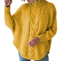 KETYYH-CHN Žene Jeseni džemperi s dugim rukavima Tanka pletena turtleneck džemper Jumper Pulover vrhove