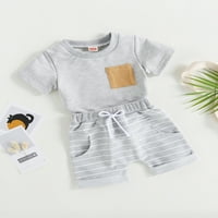 Dojenčad za djecu za djecu za bebe Ljeto majica 3Y 4Y kratke hlače odijelo kratkih rukava Tee vrhovi