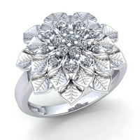 Originalni 0,75ctw okrugli rez Diamond Dame Vintage Cvjetni godišnjica Angažovano prstenasto 18K ruža,