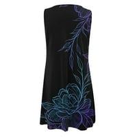 Ležerna haljina za žene Prikladna mini haljina Ljeto Kaseta bez rukava cvjetni print V izrez izrez na