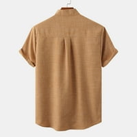 Penkaiy muški džepni džep na krugu pune pamučne majice kratkih rukava majica s džepovima XL Brown na
